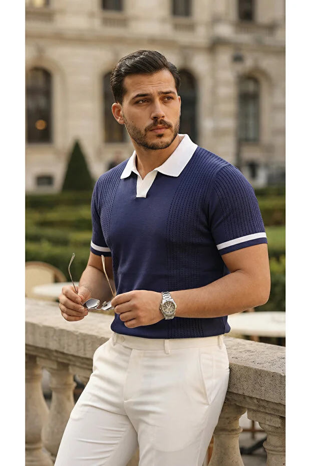 Erkek Polo Yaka Triko Tişört Old Money İtalyan Stil Yazlık Triko Erkek Polo Yaka Triko Tişört Old Money İtalyan Stil Yazlık Triko